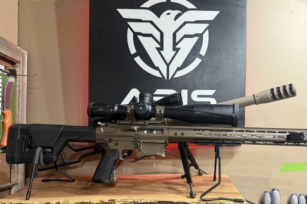 ABIS Arms Cerakote portfolio: bronze precision rifle with contrasting black stock, optic and accessories